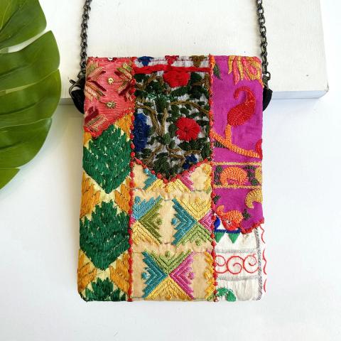 Fabric crossbody bag. Fair Trade Gift Guide.