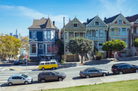 row of houses, in which black homeownership is limited