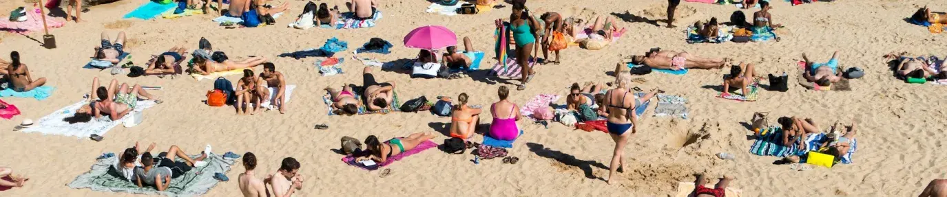 A vibrant beach scene. Sustainable summer.