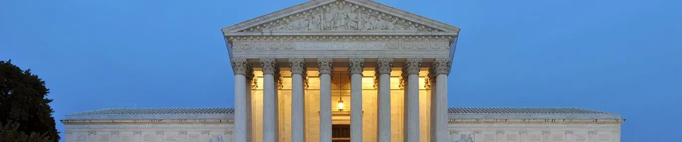 Panorama of United States Supreme Court Building at Dusk
